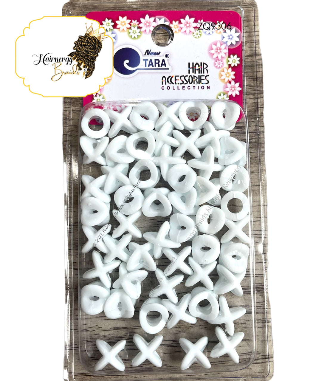 Tara Bead X shape (50pc) kids hair braids beads accessories